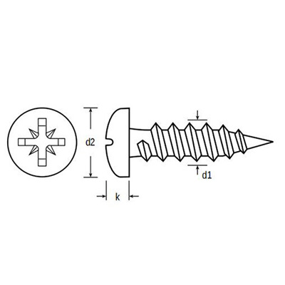 Pan Head Self Tapping Screws DIN 7981C